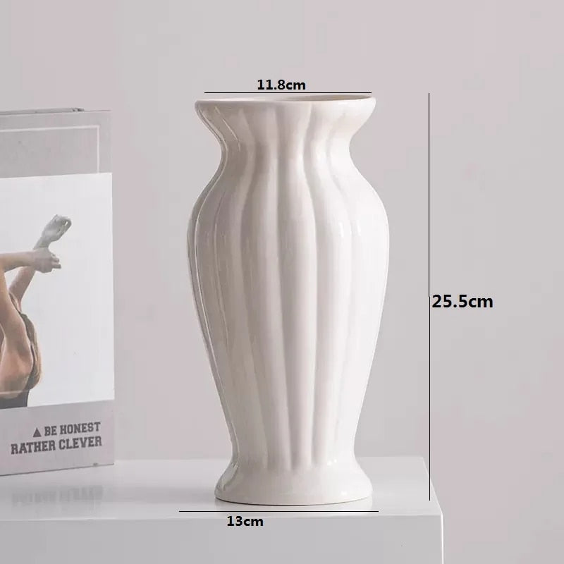 Antique Style White Table Vase