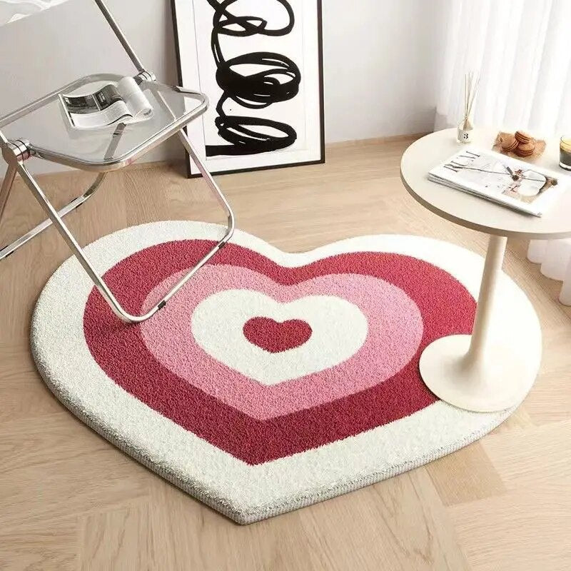 Faux Cashmere Love Heart Rug