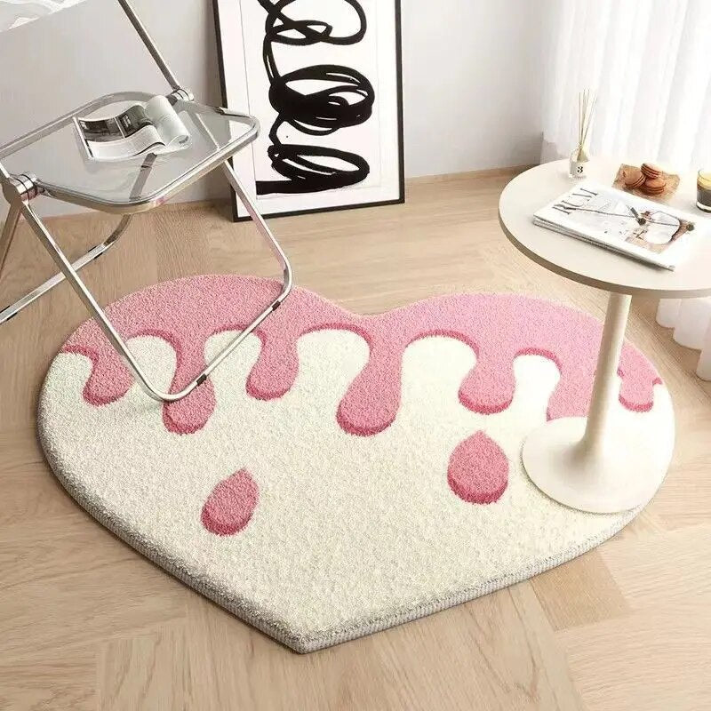 Faux Cashmere Love Heart Rug