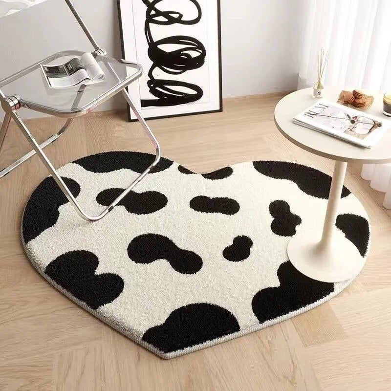 Faux Cashmere Love Heart Rug