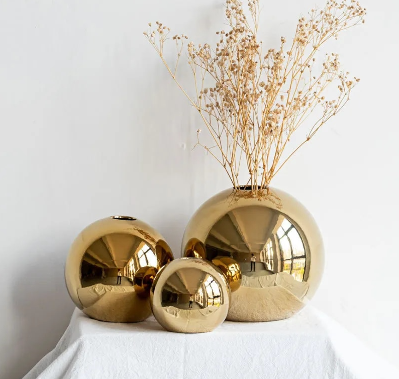 Golden Plated Ball Vase