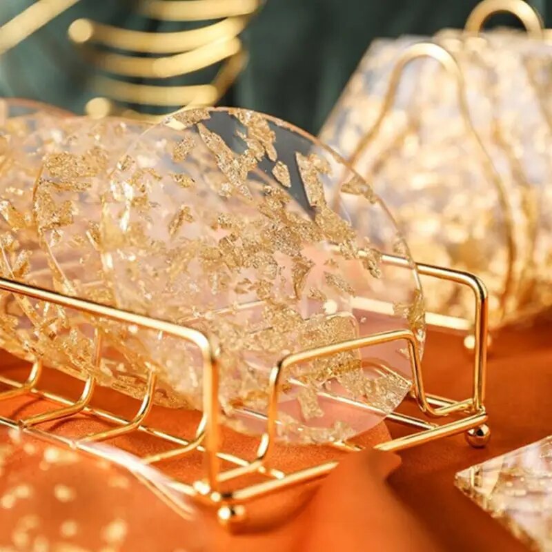 Gold Leaf Acrylic Coaster