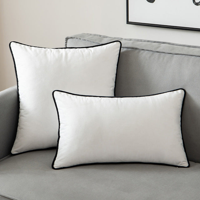 Bordered Monochrome Cushion Cover