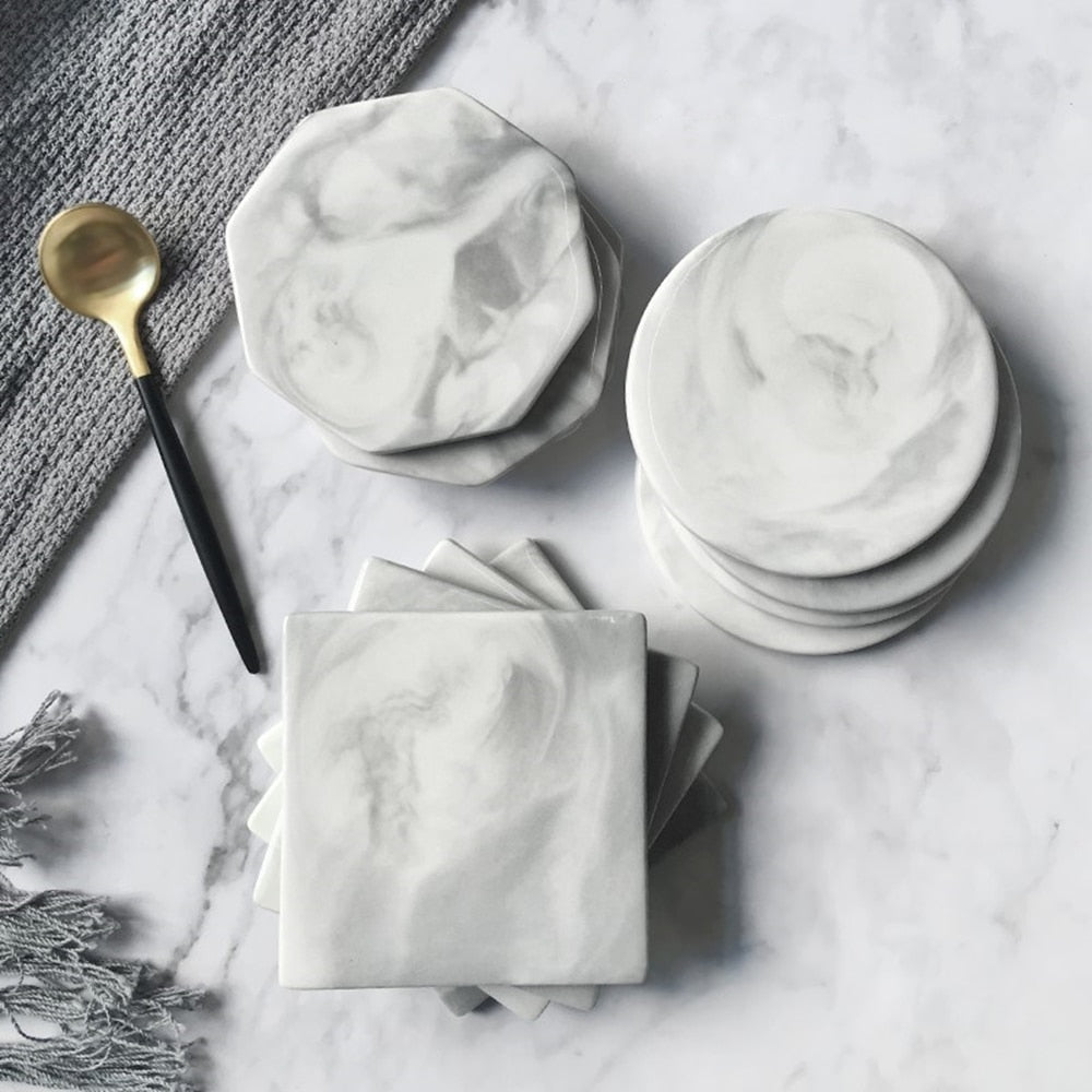 Luxury Marble Grain Ceramic Coasters