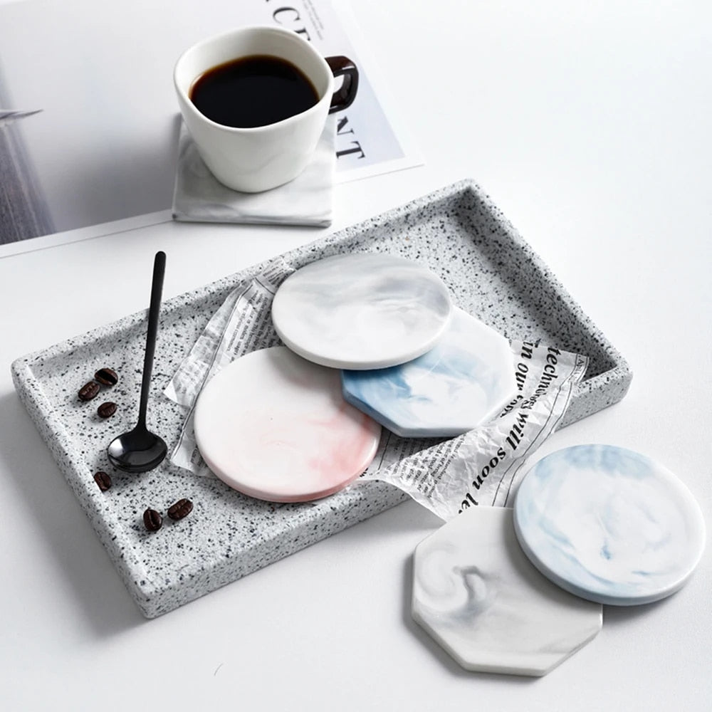 Luxury Marble Grain Ceramic Coasters
