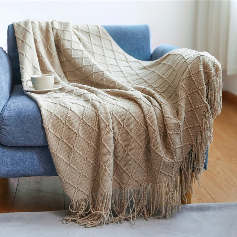 Textured Knit Throw Blanket