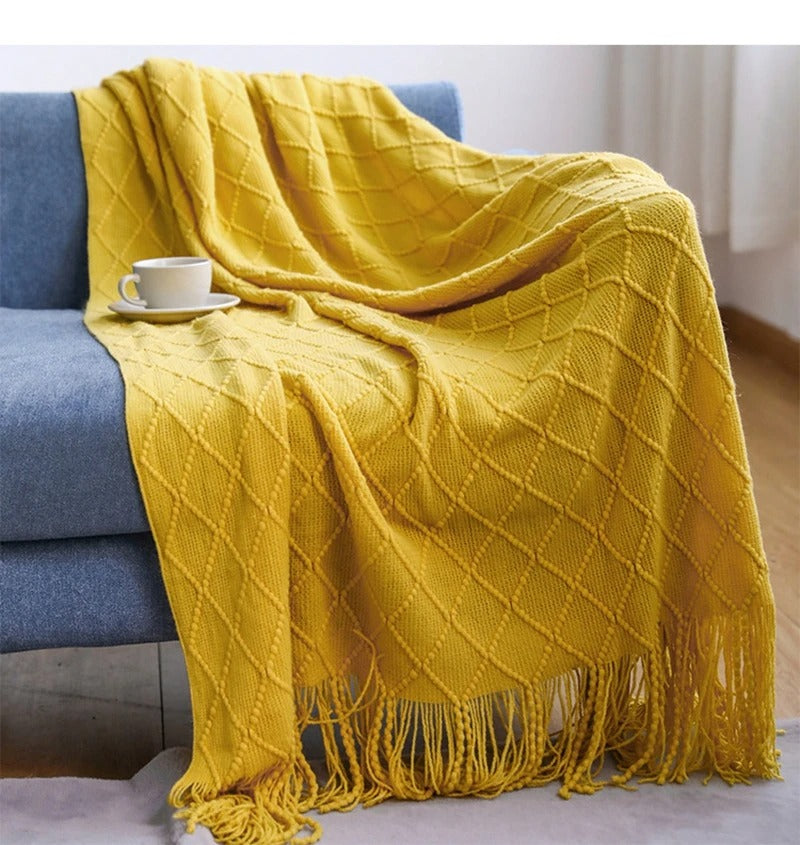 Textured Knit Throw Blanket