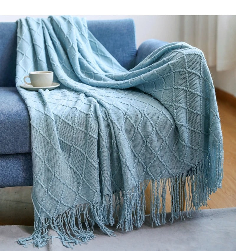 Textured Knit Throw Blanket