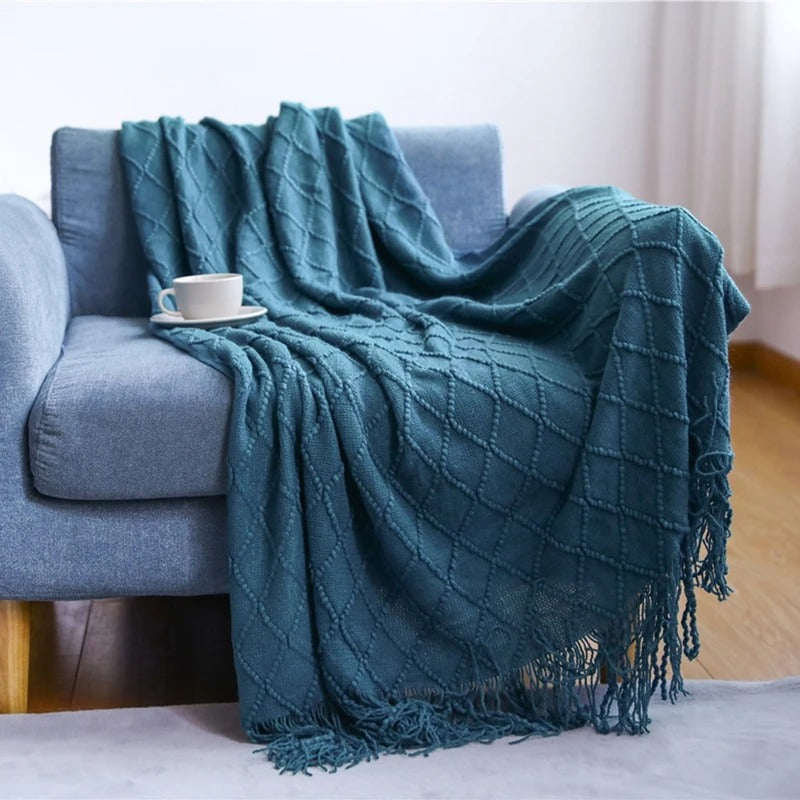 Textured Knit Throw Blanket