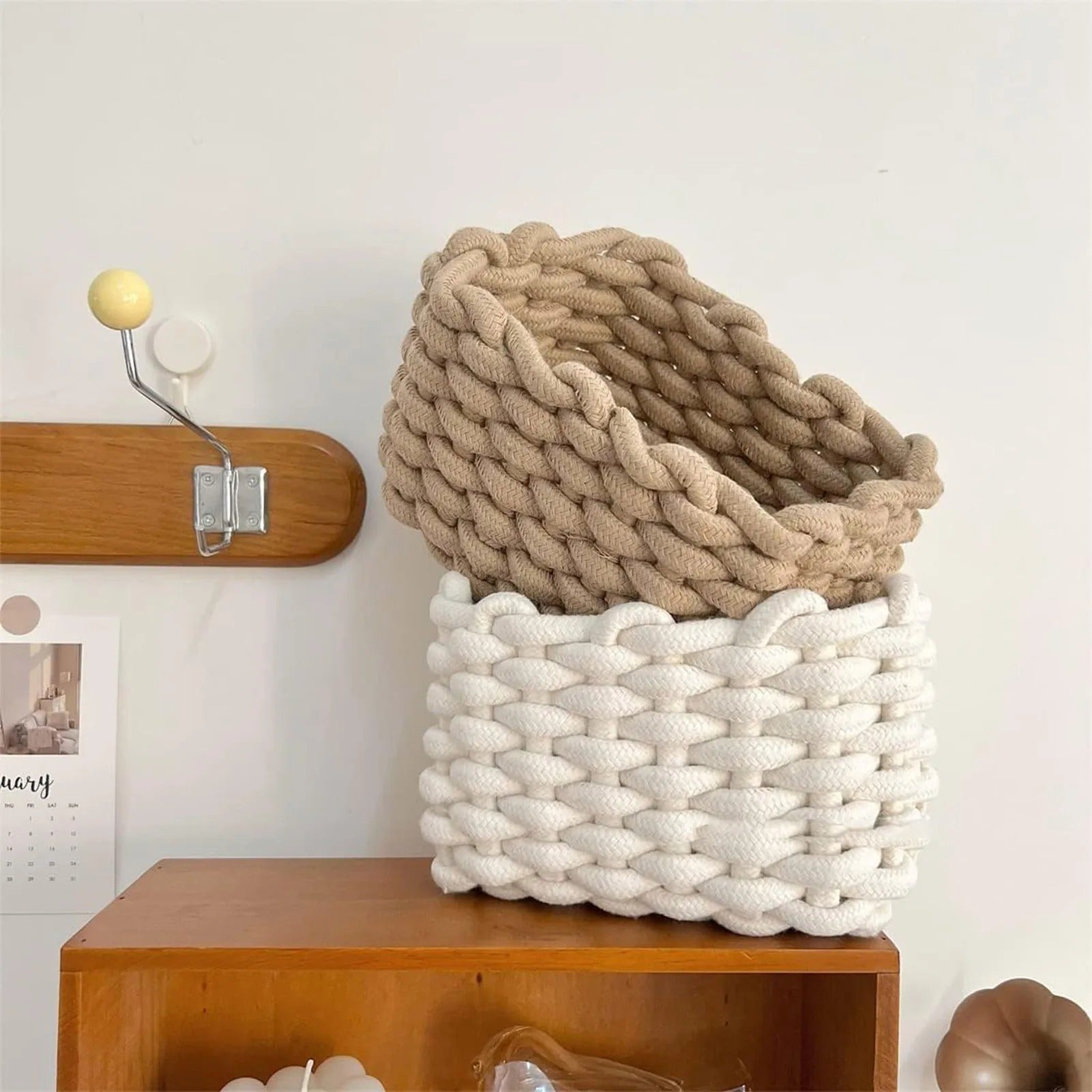 Cotton Handwoven Organiser Basket