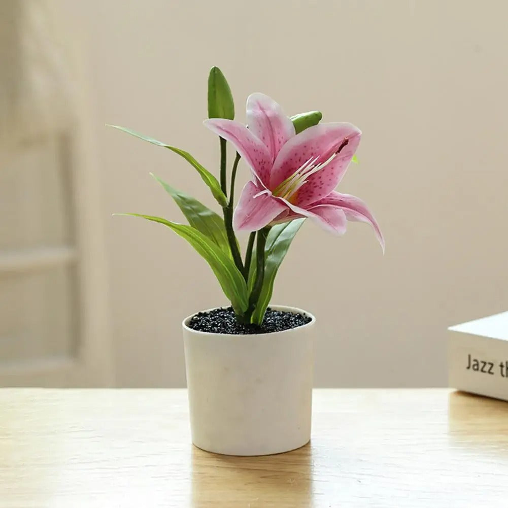 Artificial Potted Lily Plant