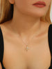 Rhinestone Cross Crown Pendant Necklace