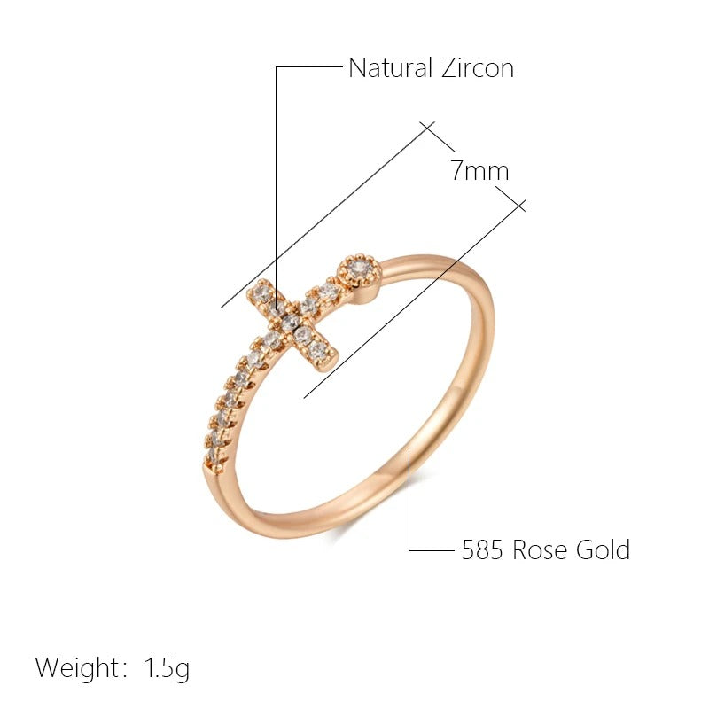 Rose Gold Cross Ring