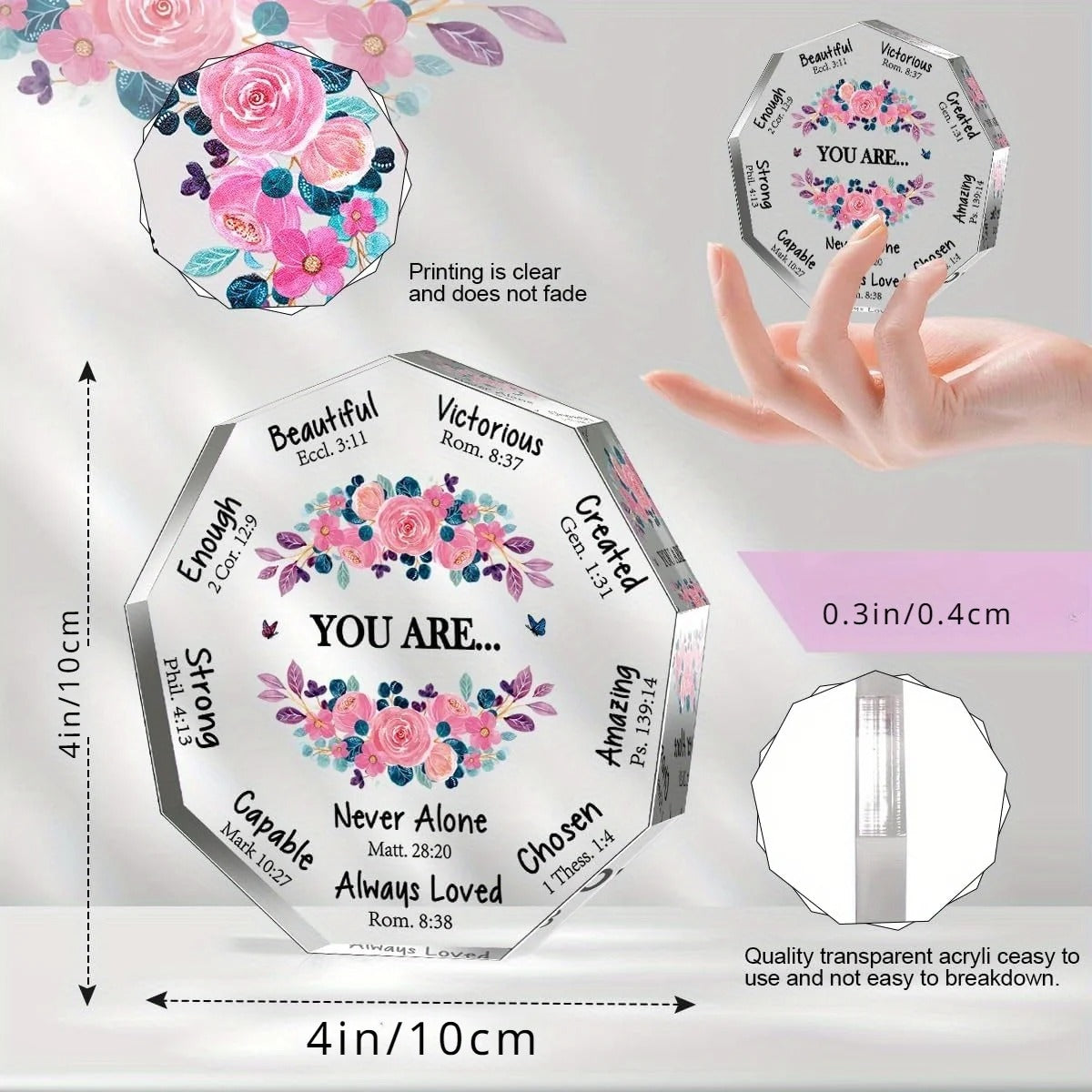 You Are... Floral Acrylic Plaque