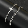 Stainless Steel Cross Cuban Chain Bracelets