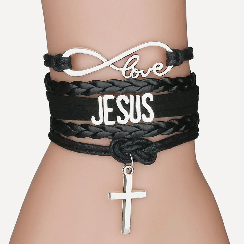 Multi-Rope Infinity Cross Bracelet