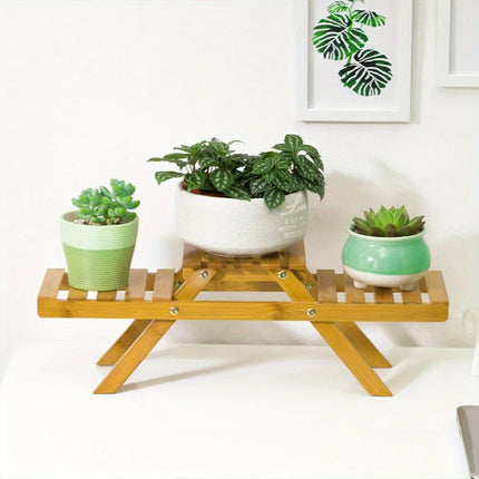 Bamboo Multi-Level Plant Plot Tray