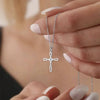Stainless Steel Rounded Cross Pendant Necklace