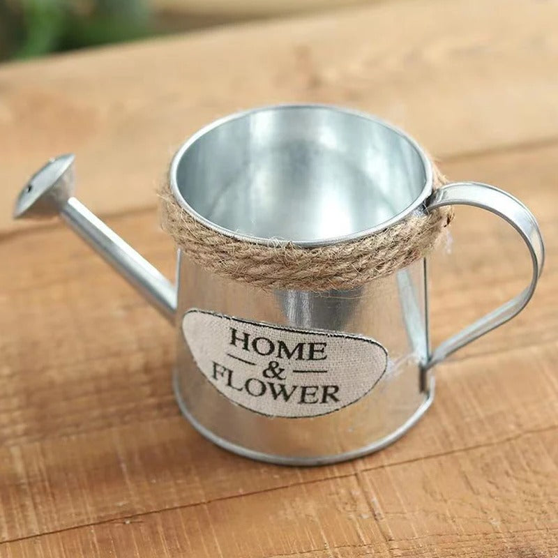 Iron Watering Can Plant Pot