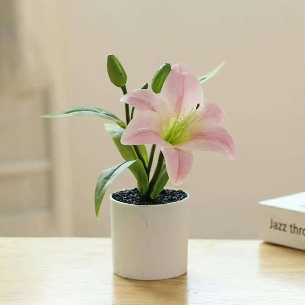 Artificial Potted Lily Plant