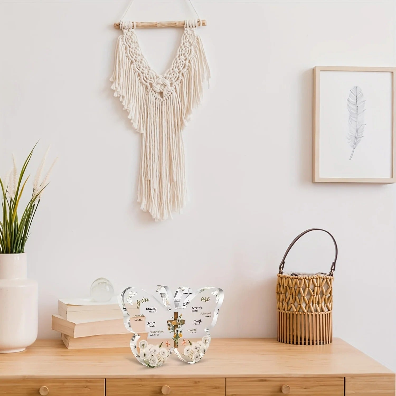 Acrylic Butterfly Cross Plaque