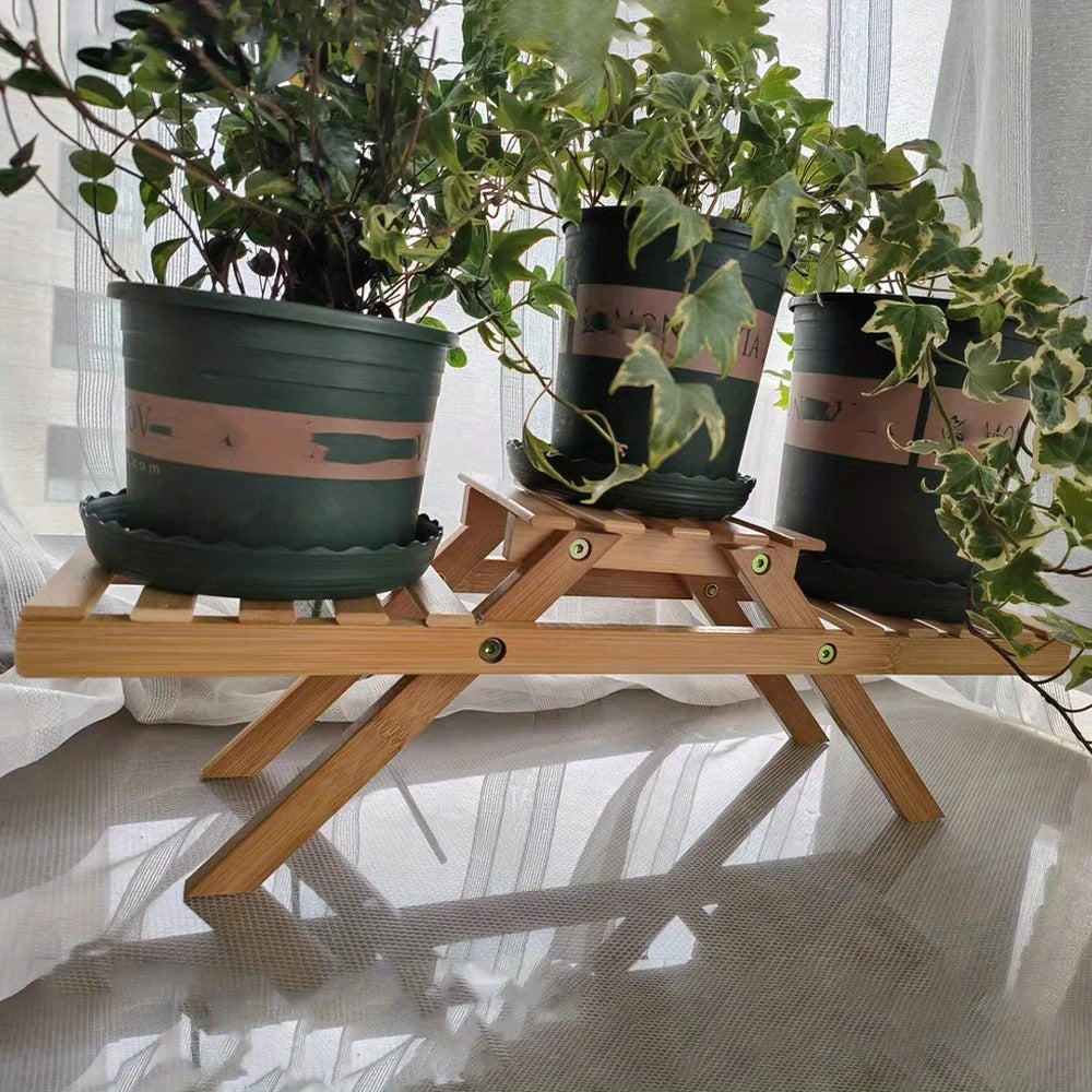 Bamboo Multi-Level Plant Plot Tray