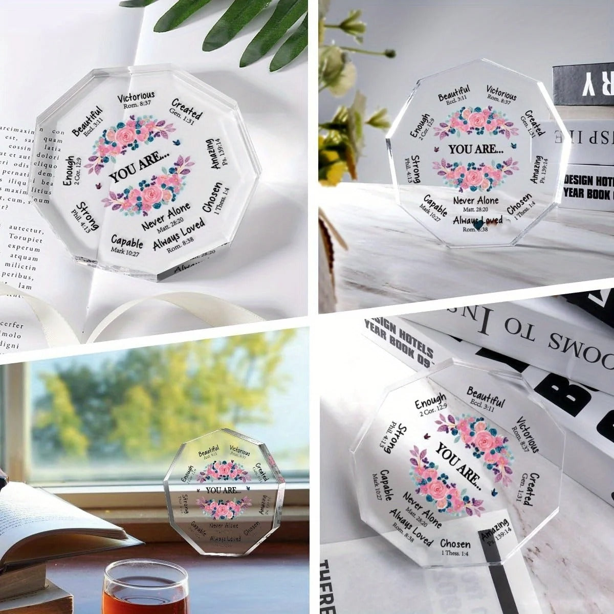 You Are... Floral Acrylic Plaque