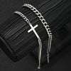 Stainless Steel Cross Cuban Chain Bracelets