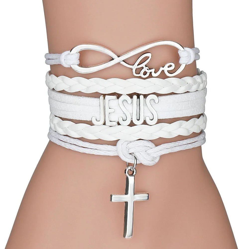 Multi-Rope Infinity Cross Bracelet