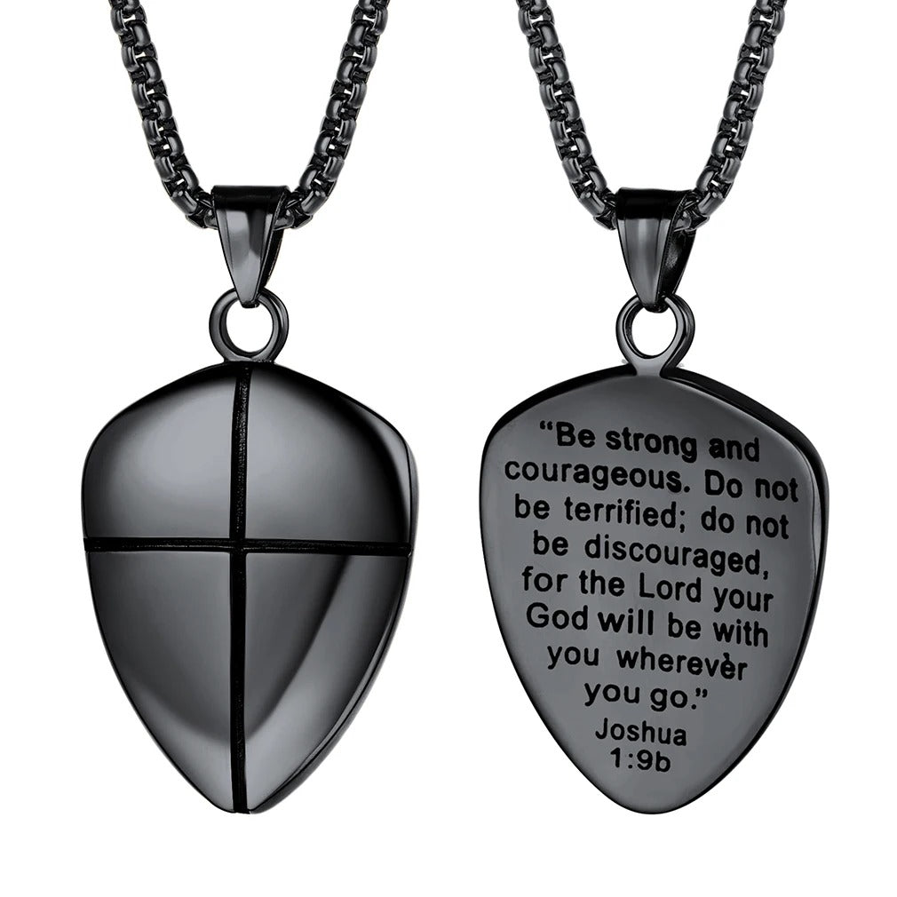 Shield of Faith Stainless Steel Cross Necklace