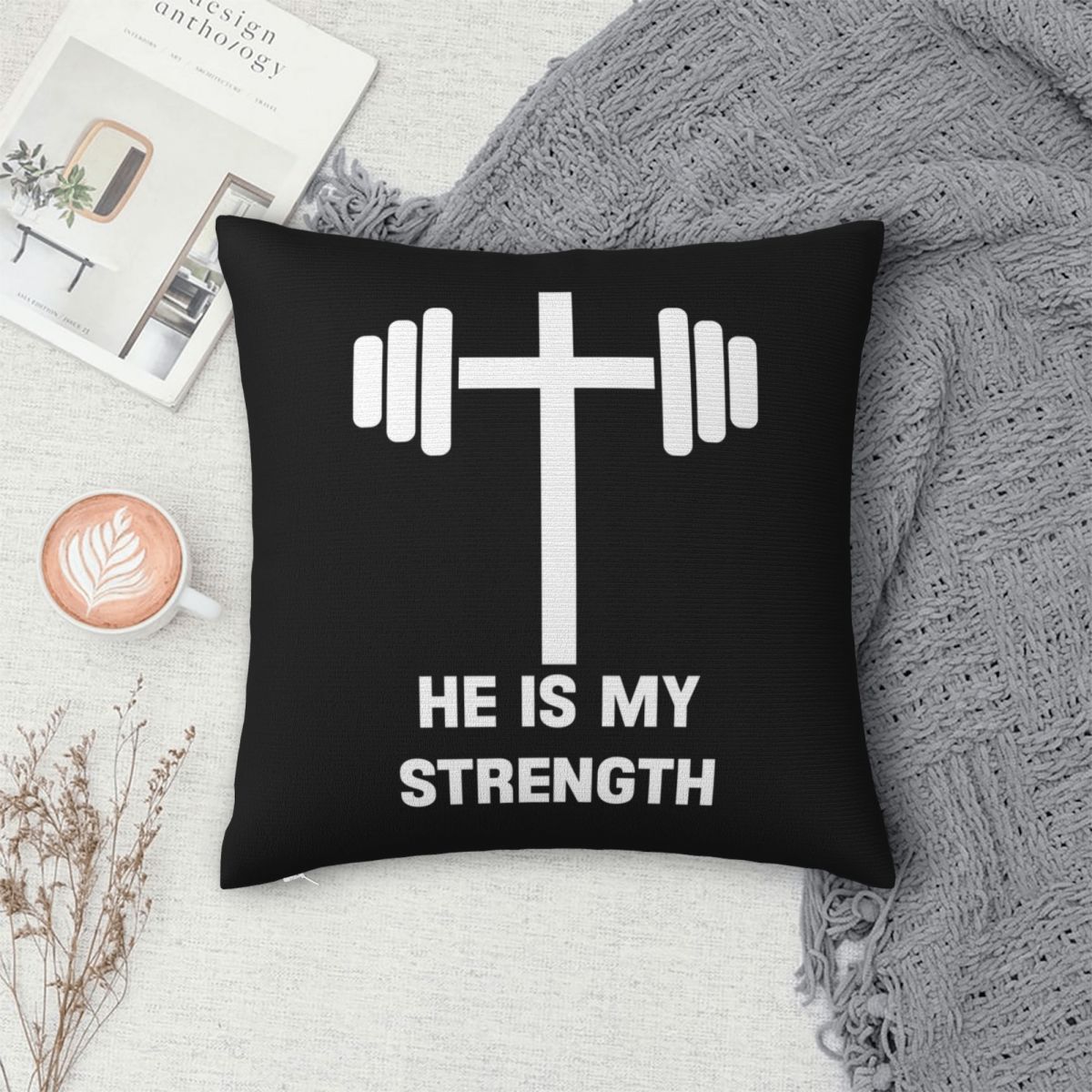 Jesus Is My Strength Cushion Cover