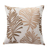 Leaf Embroidered Cushion Cover