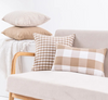 Cream Checkered Cushion Covers