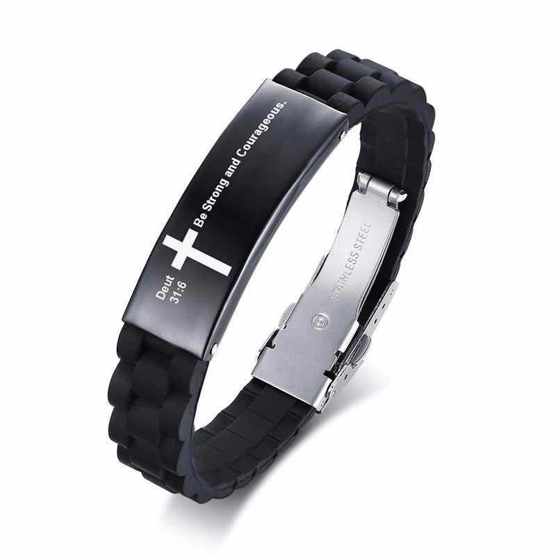 Scripture Stainless Steel Clasp Bracelet