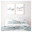 Christian Cursive Quotes Printed Wall Art