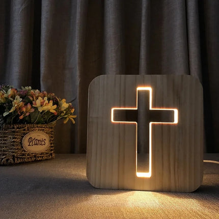 Christian Cross 3D Glow Lamp