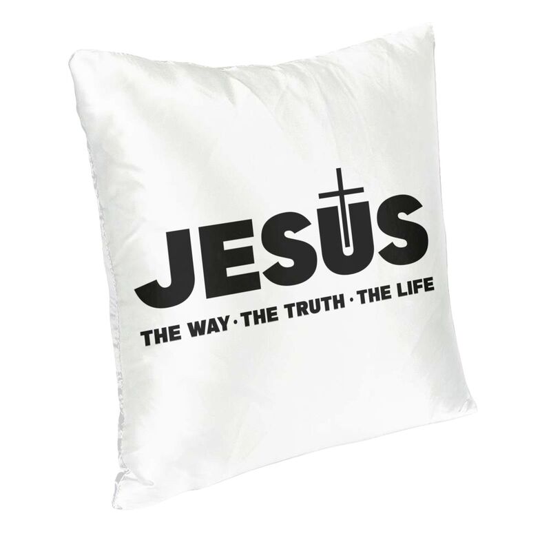 Jesus The Way, The Truth, The Life Velvet Fabric Cushion Cover