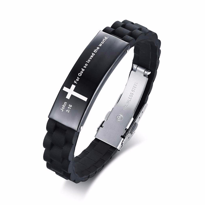 Scripture Stainless Steel Clasp Bracelet
