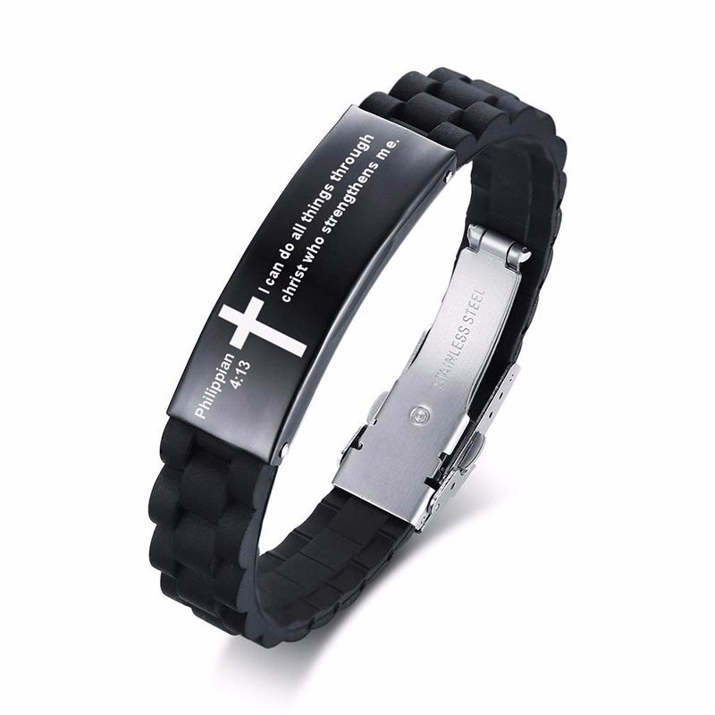 Scripture Stainless Steel Clasp Bracelet