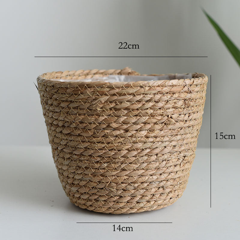 Woven Straw Flower and Plant Pot