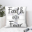 Faith Over Fear Floral Cross Cushion Cover