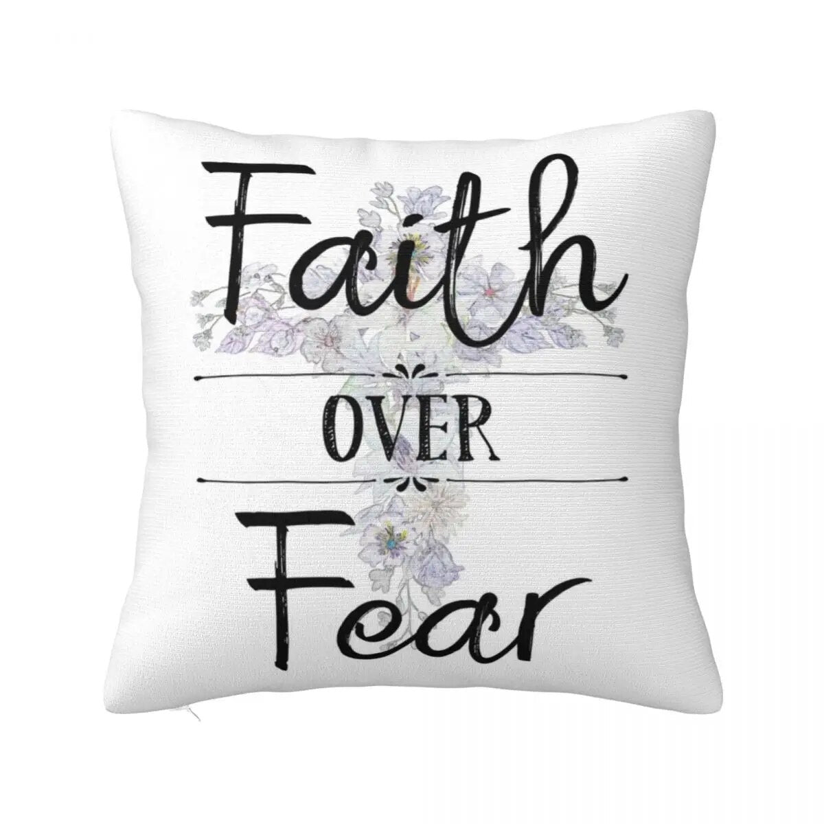 Faith Over Fear Floral Cross Cushion Cover