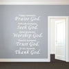 Praise & Worship God Decal Wall Sticker