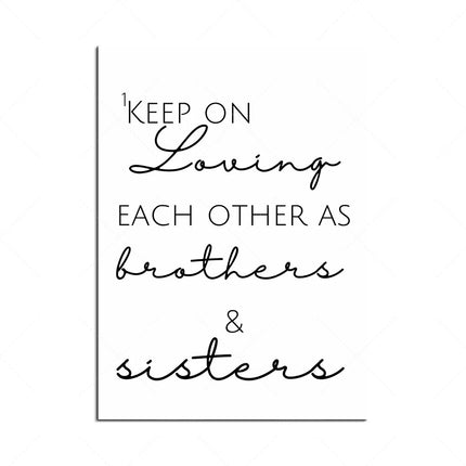 Hebrews 13:1-2 Scripture Black and White Canvas Wall Art