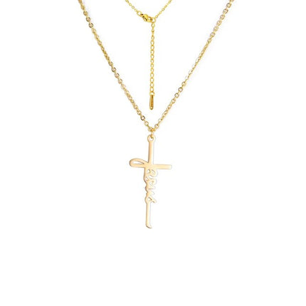 Stainless Steel Jesus Cursive Necklace