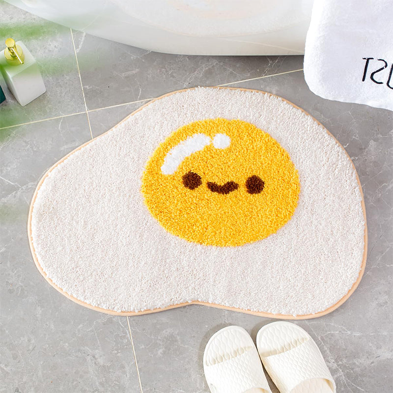 Egg-Shaped Plush Bath Mat