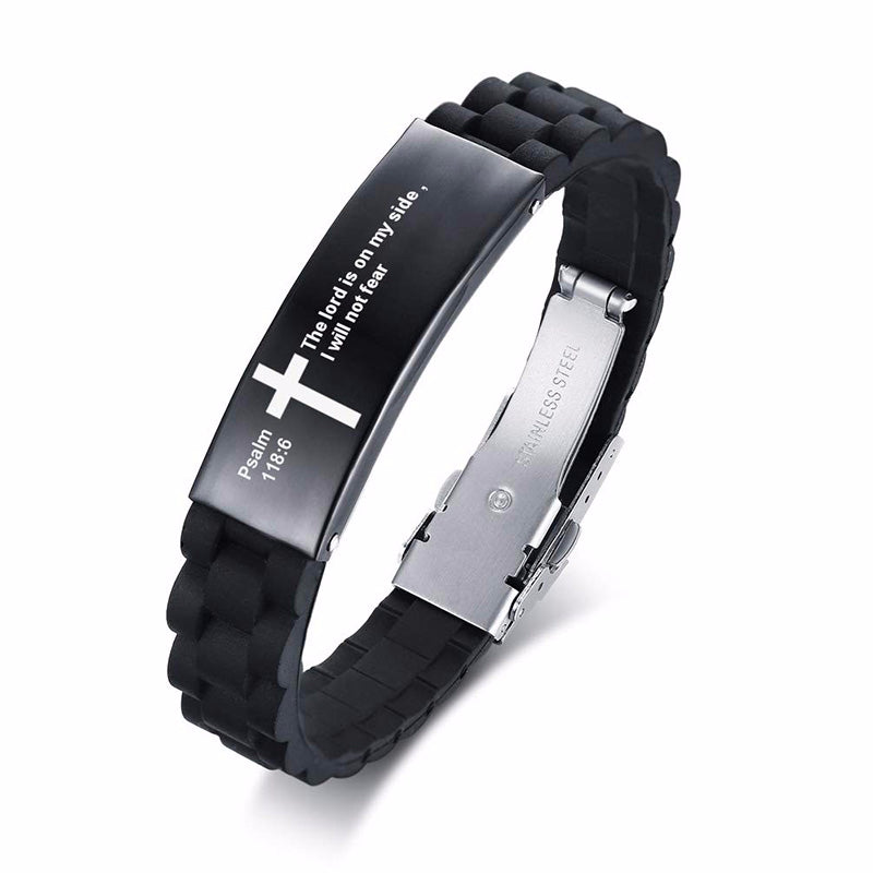 Scripture Stainless Steel Clasp Bracelet