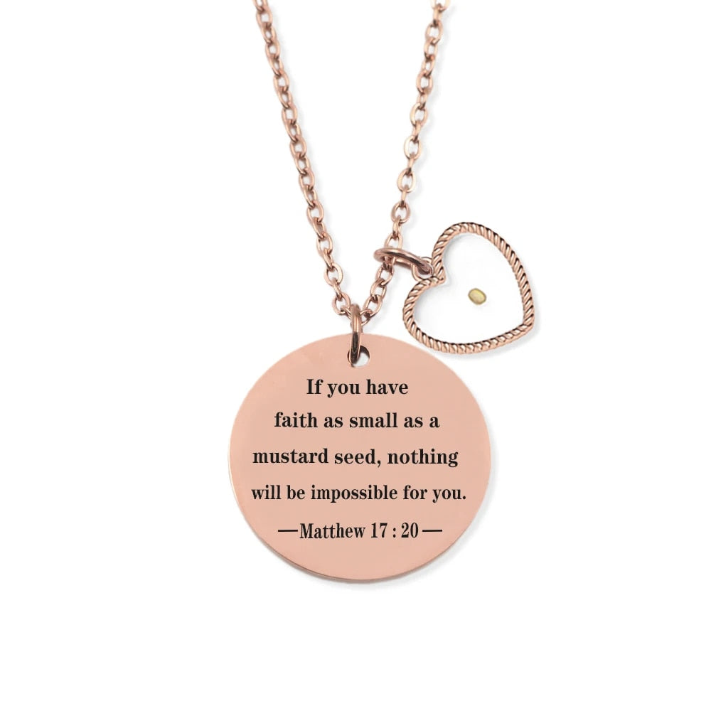 Matthew 17:20 Plated Mustard Seed Necklace