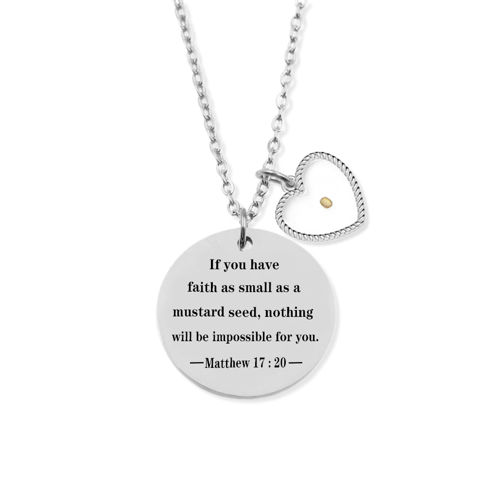 Matthew 17:20 Plated Mustard Seed Necklace