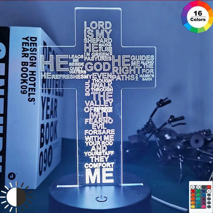 Psalms Cross LED Night Lamp